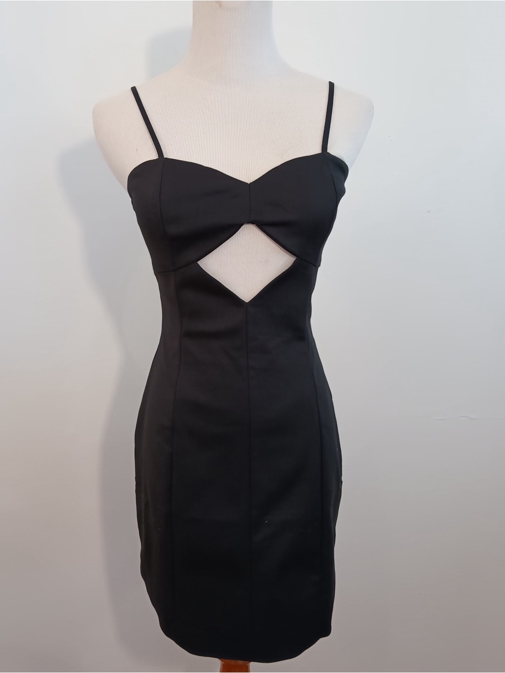 Black Cutout Bodycon Spaghetti Strap mini Dress